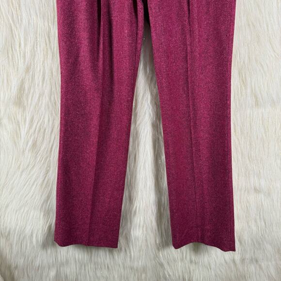 Escada Pink Pink Herringbone Wool Tweed Straight Leg Dress Pants Womens Sz 40 M - Picture 3 of 11